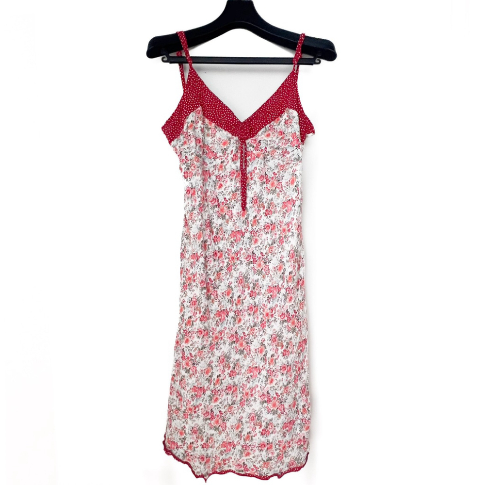 Vintage Newport News Slip Dress Sz 20 Floral Polka Dot Coquette Y2K/90s Cottage